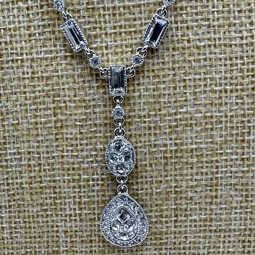 Authentic Givenchy Silver Crystal Necklace
